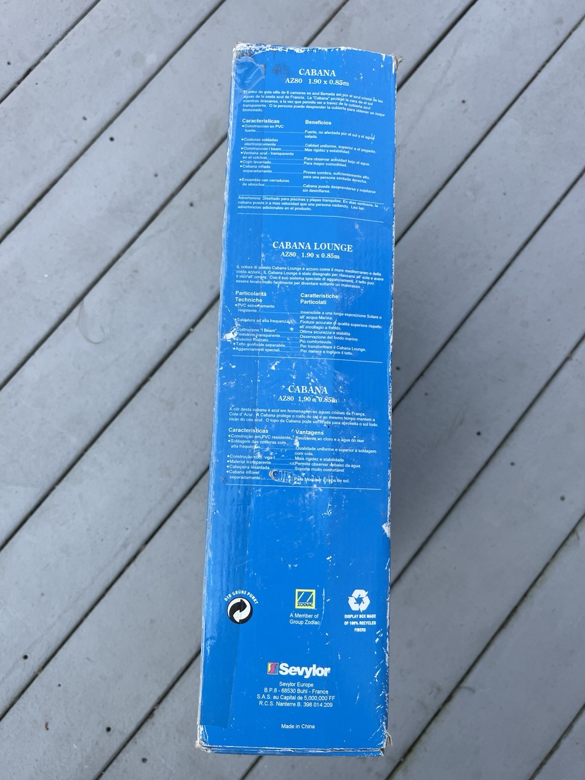 Vintage SEVYLOR Cabana Lounge Inflatable Raft Float Pool 75 x 32 RARE New In Box
