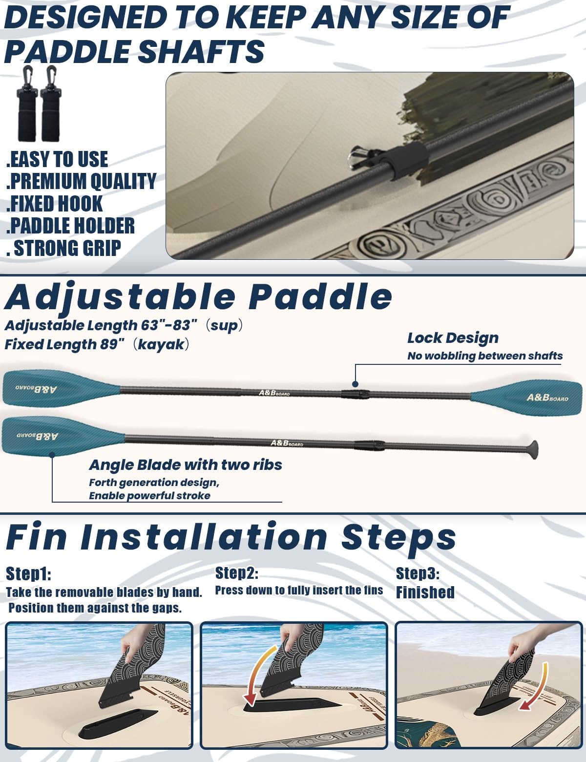 ABBOARD Inflatable Stand Up Paddle Board 11 Ft Extra Wide Fishing Paddleboard…