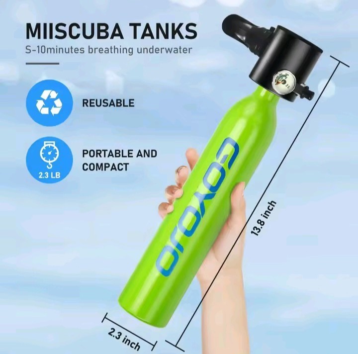 ​Mini Scuba Tank 0.5L Portable Diving Air Bottle – For Snorkeling & Diving