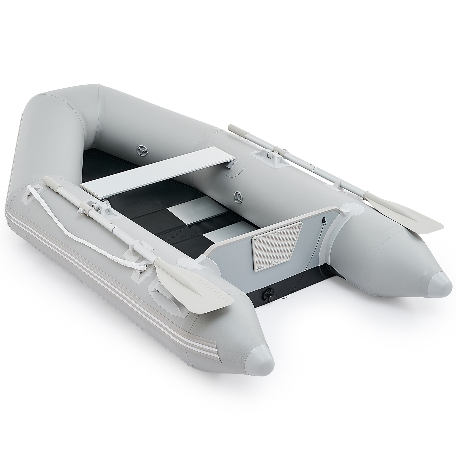 7.5ft Inflatable Boat Dinghy Tender Pontoon Rescue&Dive Boat Fishing Boat White