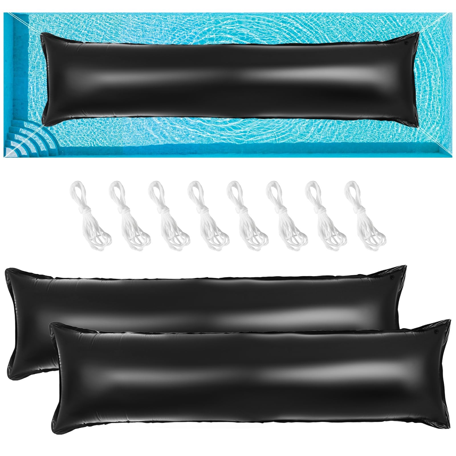 2Pack 4×15 Ft Pool Pillow for Above Ground Swimming Pools，Winterizing Pool Ai…