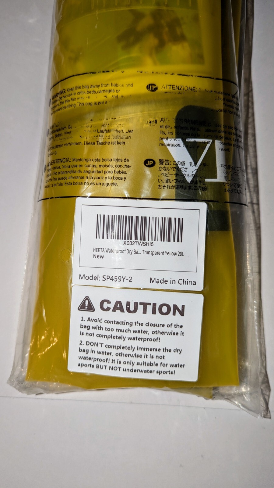 HEETA 20L Waterproof Dry Bag Lightweight for Outdoors Travel Yellow