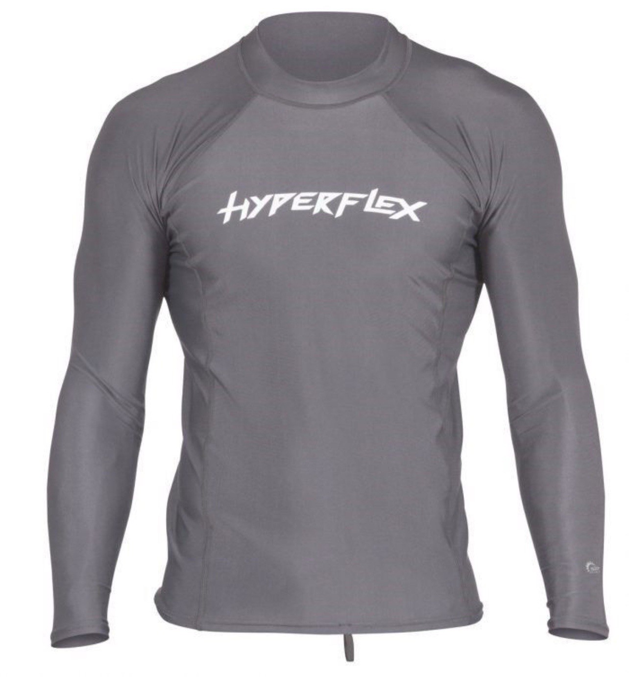 Hyperflex Men’s Rashguard Loose Fit Long Sleeve 50+ UV Protection Gray 2XL