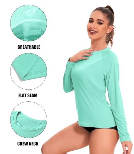 4 Pack Rash Guard for Women UPF 50+ SPF UV Large 1 Gray 1 Blue 1 Green 1 Pink
