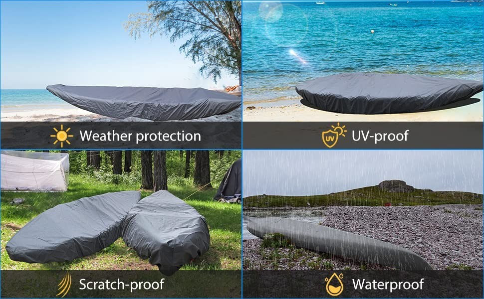 Waterproof Kayak Cover 10-16FT – UV Protection, Outdoor Storage, Canoe Accessori