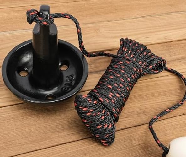 Mushroom Anchor Kit for Kayaks, Canoes, Paddle Boardswith Rope and Black