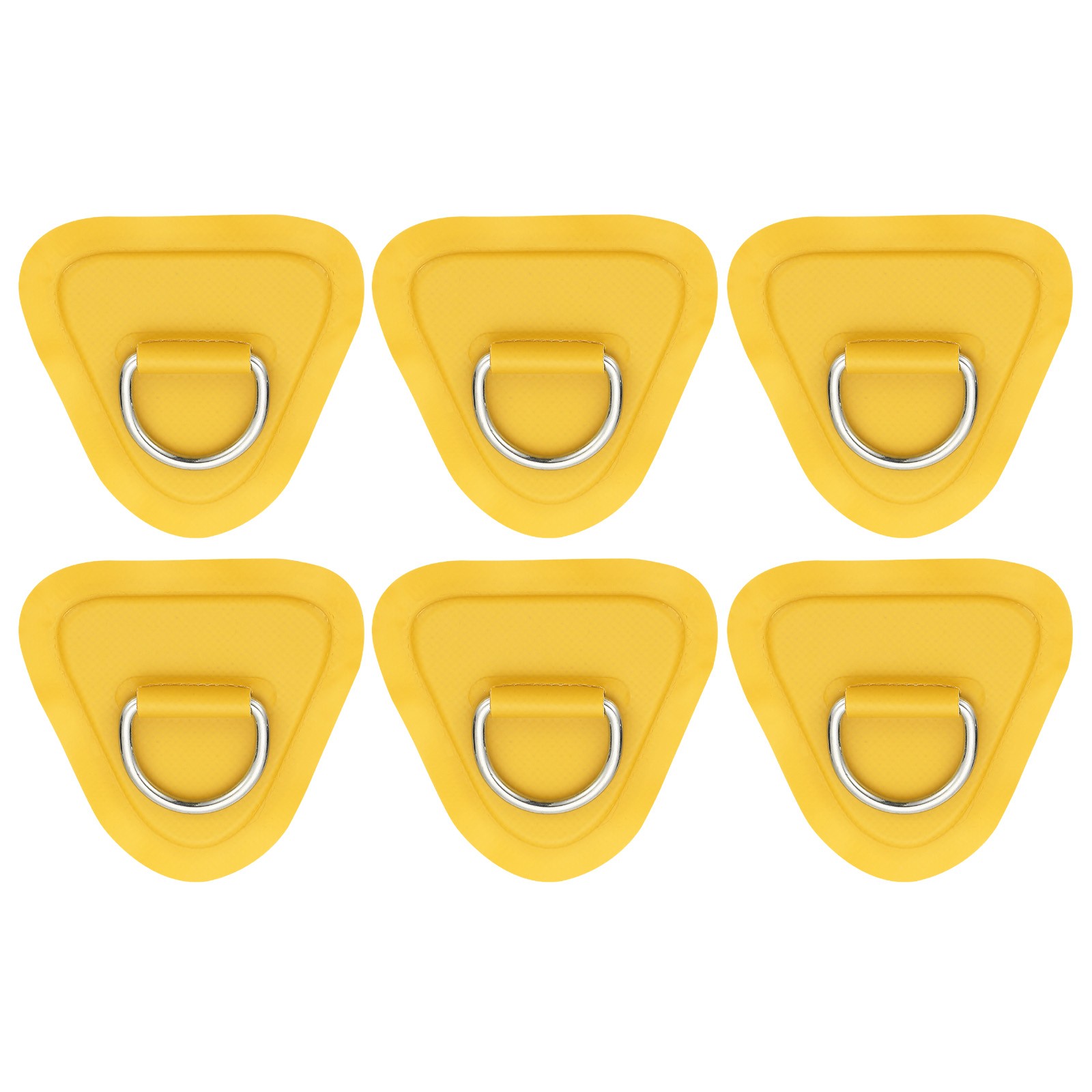 6 Pcs 3.5″ Paddle Board D Rings, Stainless Steel D-Ring PVC Patch, Yellow