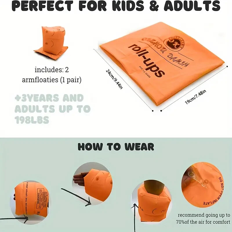2-4 Pack Arm Floaties for Kids and Adults – Pool Floats Arm Bands Inflatable Swi
