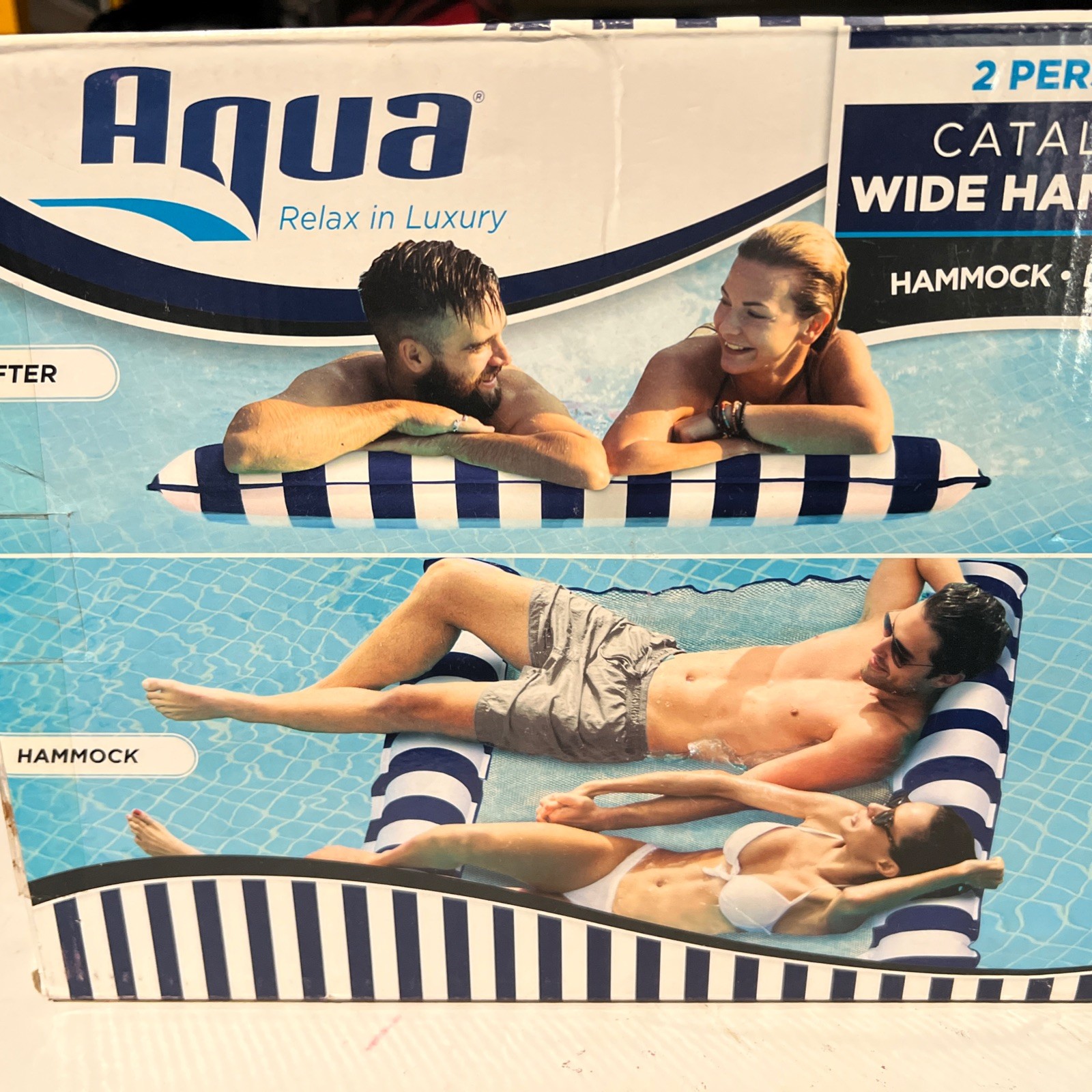 Aqua 2-in-1 Catalina XL Pool Float & Water Hammock – 1-2 Person,…