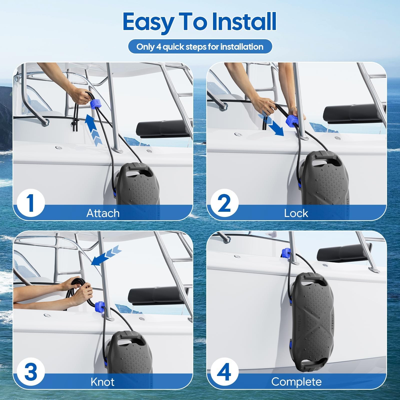 Boat Fenders Boat Bumpers for Docking, Easy to Install EVA Fenders with Quick…