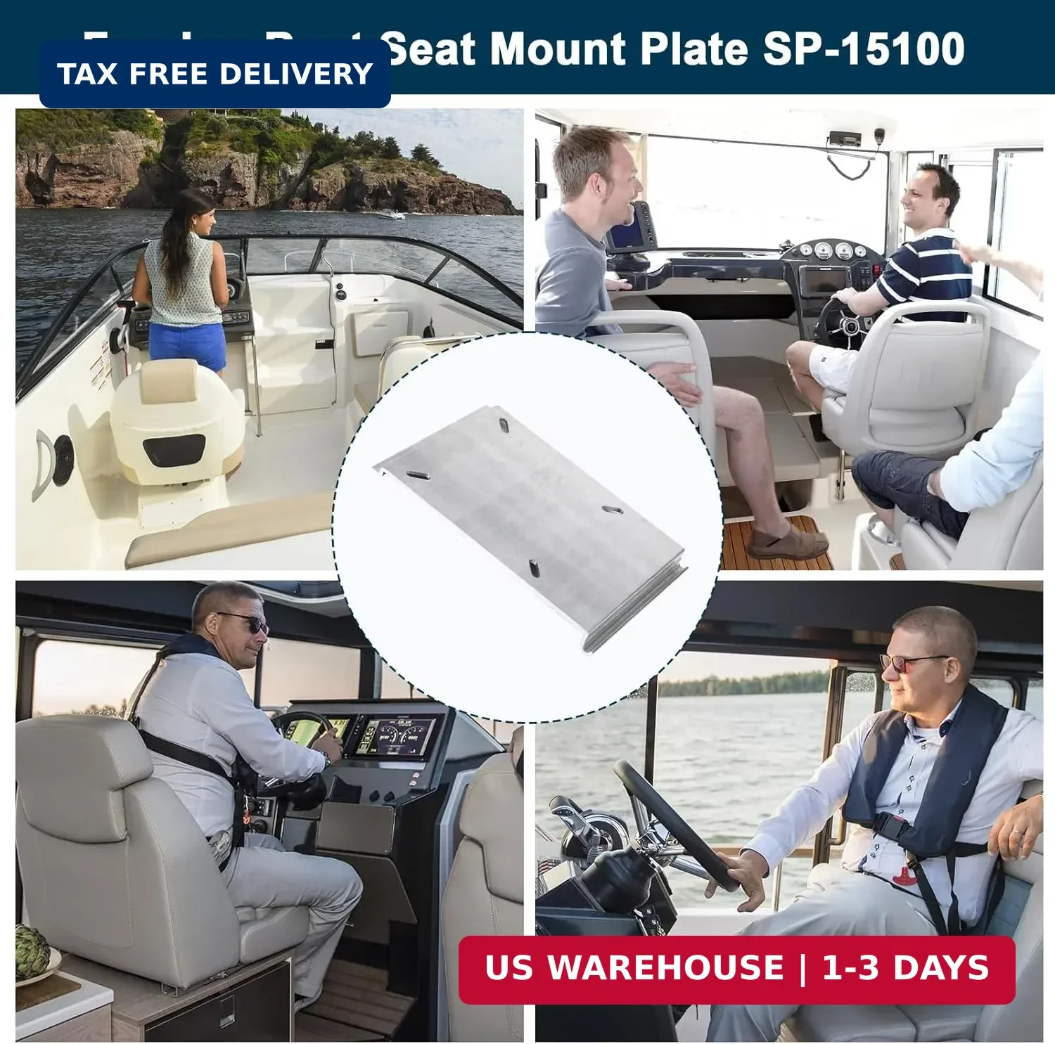 For Attwood SP-15100 Boat Seat Mounting Plate, Boat Seat Mount Plate for Jon Boa