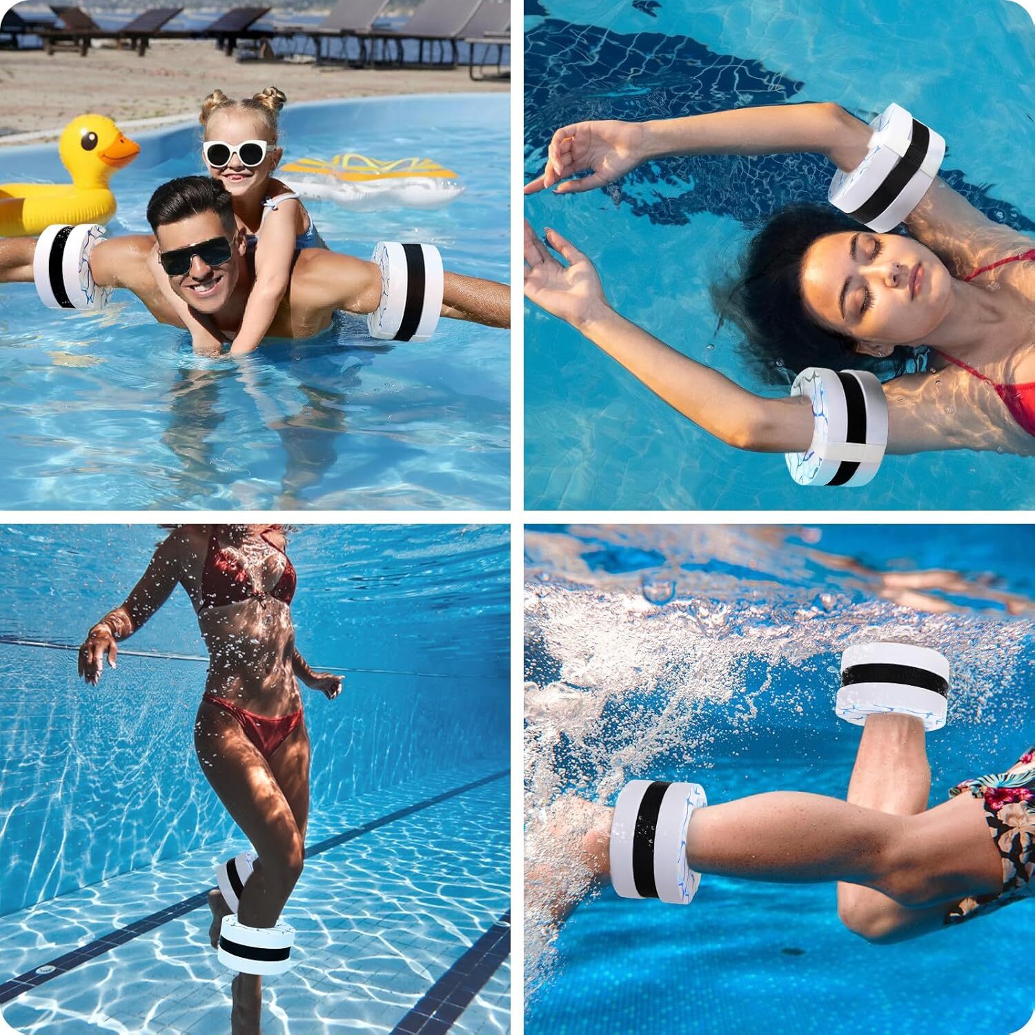 Swim Aquatic Cuffs, EVA Water Aerobics Float Ring Fitness Exercise Weights Set