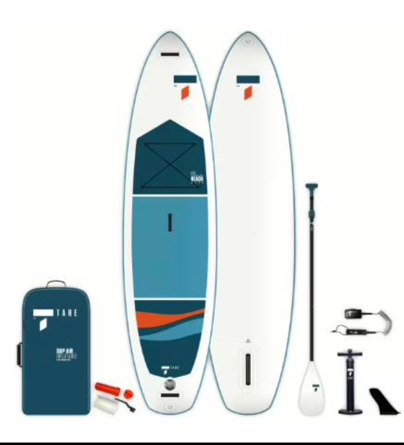 White/Blue 11ft Tahe Inflatable Stand Up Paddle Board