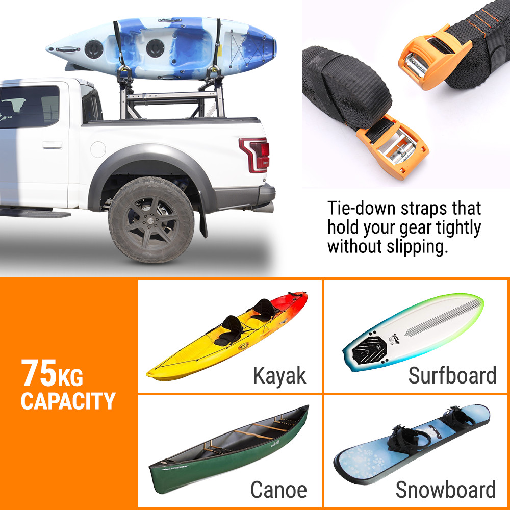 2x Aluminum Canoe Kayak Roof Rack Folding Carrier Ski Surf Snow Board Universal
