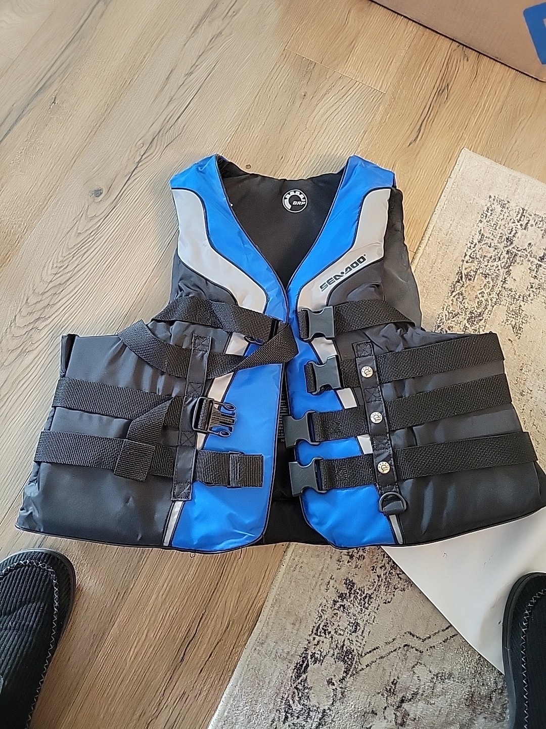 Blue and Black Seadoo Life Jacket Vest Adult XXX Large 1714 Chest Size 53-57