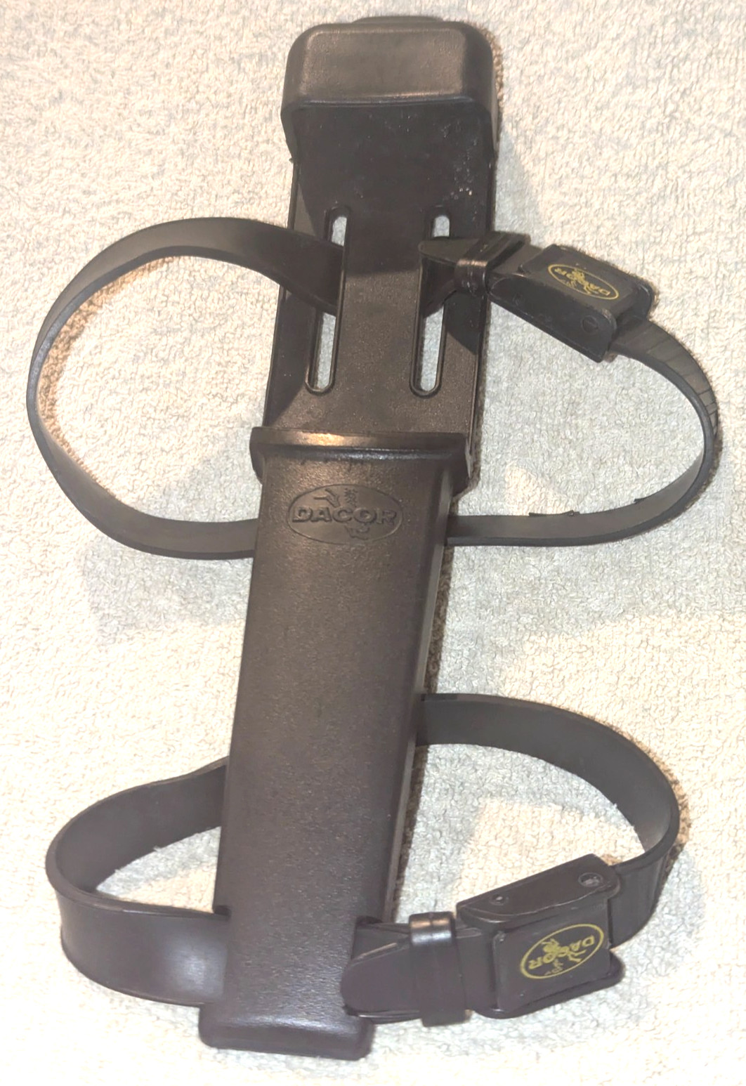 Vintage Dacor Stainless Steel Scuba Diving Knife w/ Rubber Leg Sheath Japan Red