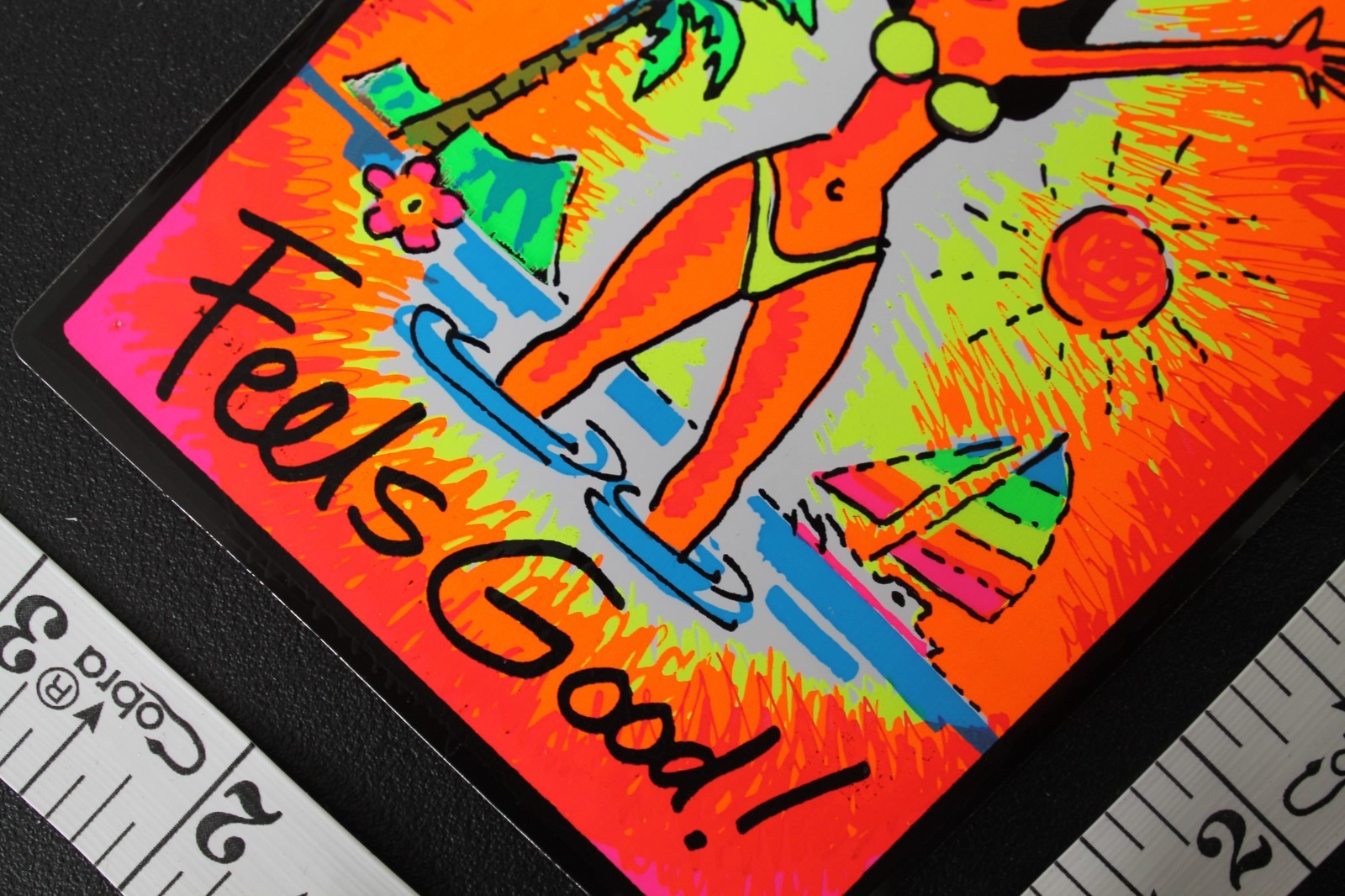 Hawaii Feels Good Aloha Neon Orange Sexy Silver OG V6B Vintage Surfing STICKER