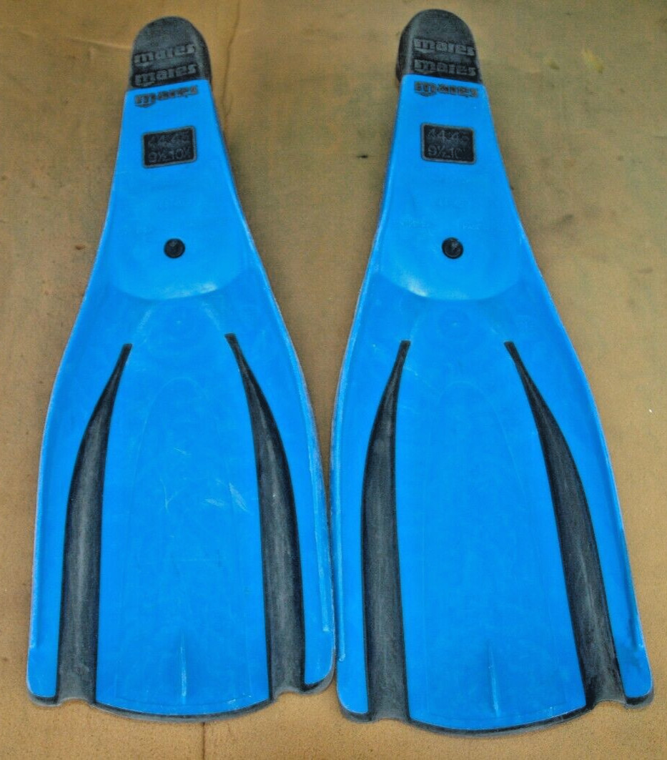 Mares Plana Avanti HP Blue Black Size 9 1/2-10 1/2 45-45 Scuba Diving Swim Fins