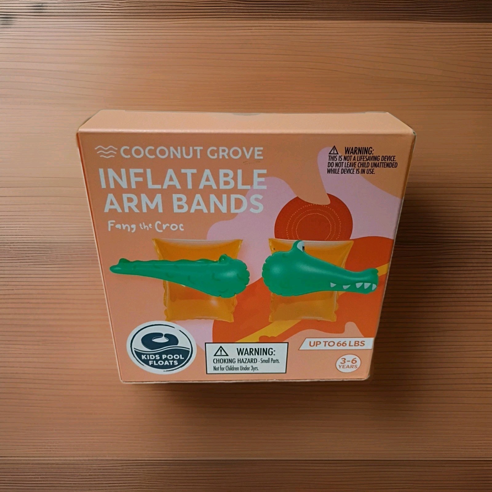 Crocodile Swimming Inflatable Arm Bands Ages 3-6 years Up To 66 Lbs Floaties