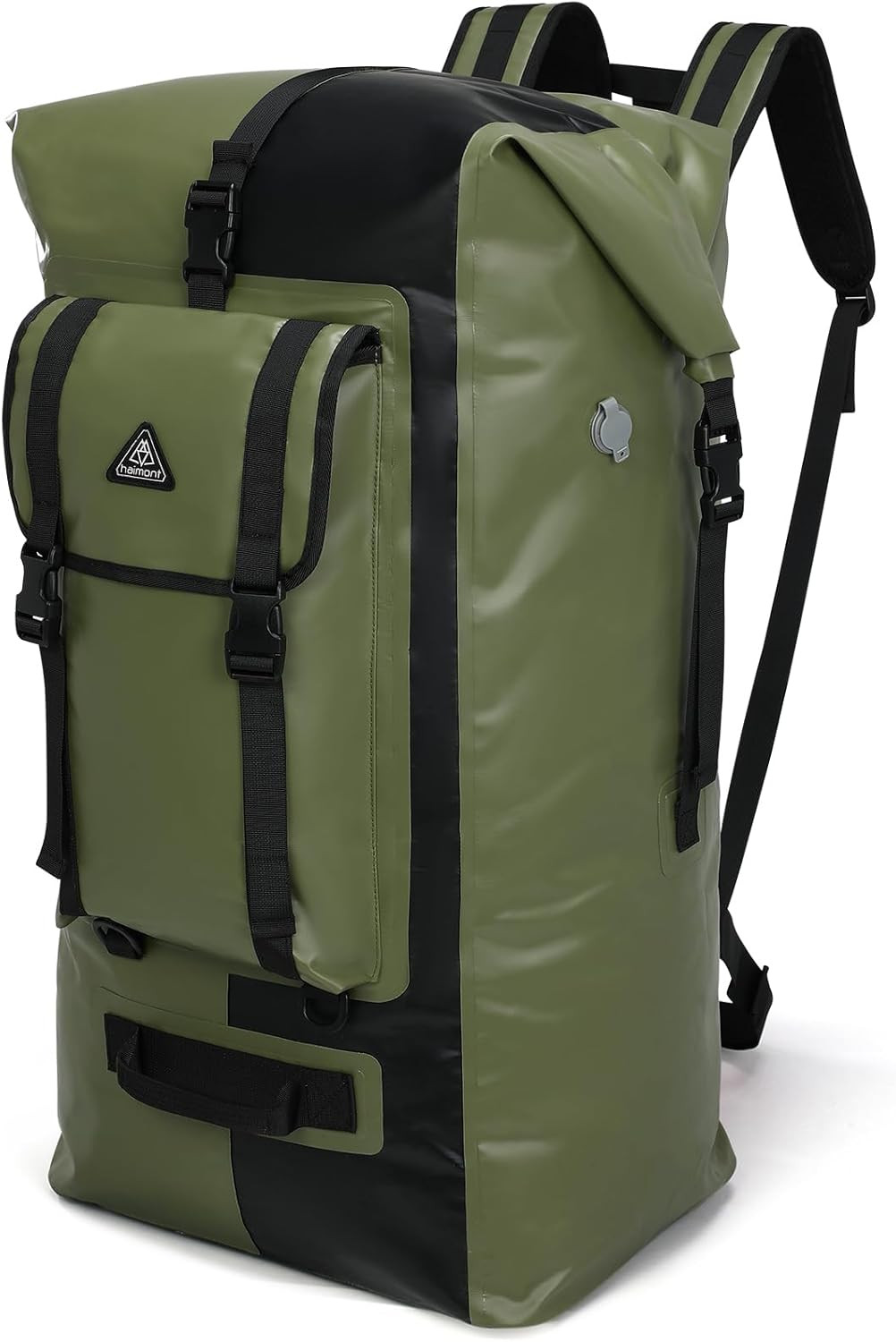 100L Waterproof Dry Backpack for Kayaking & Rafting – Army Green/Black