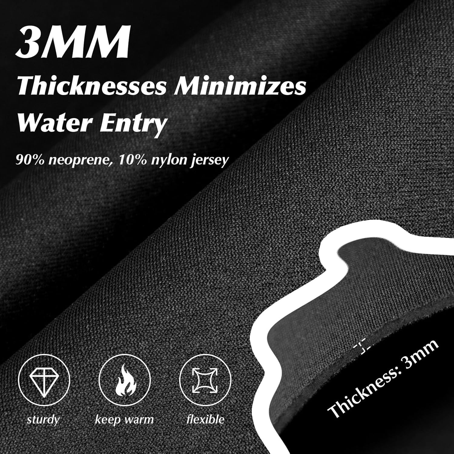 Neoprene Glove, Wetsuit Gloves 3mm with Waist Strap for Scuba Diving Snorkeli…