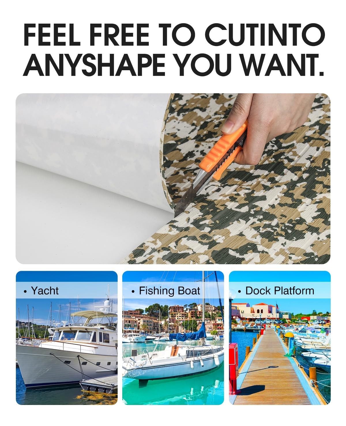 Woowave Eva Foam Desert Camo Floor Decking Sheet For Boat Yacht Non-Slip And