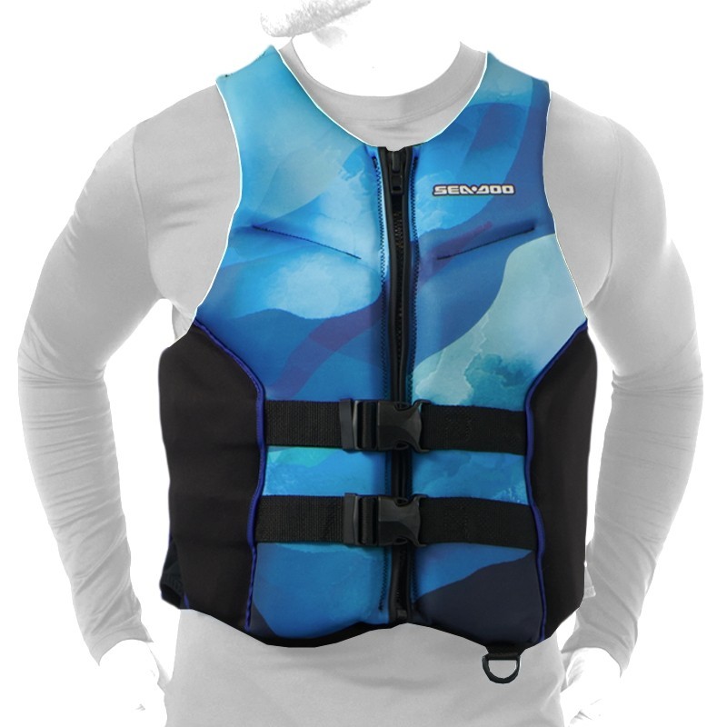SEA-DOO AIRFLOW SUNSET PWC UNISEX MEN-XL / WOMEN-2XL LIFE JACKET PFD BLUE