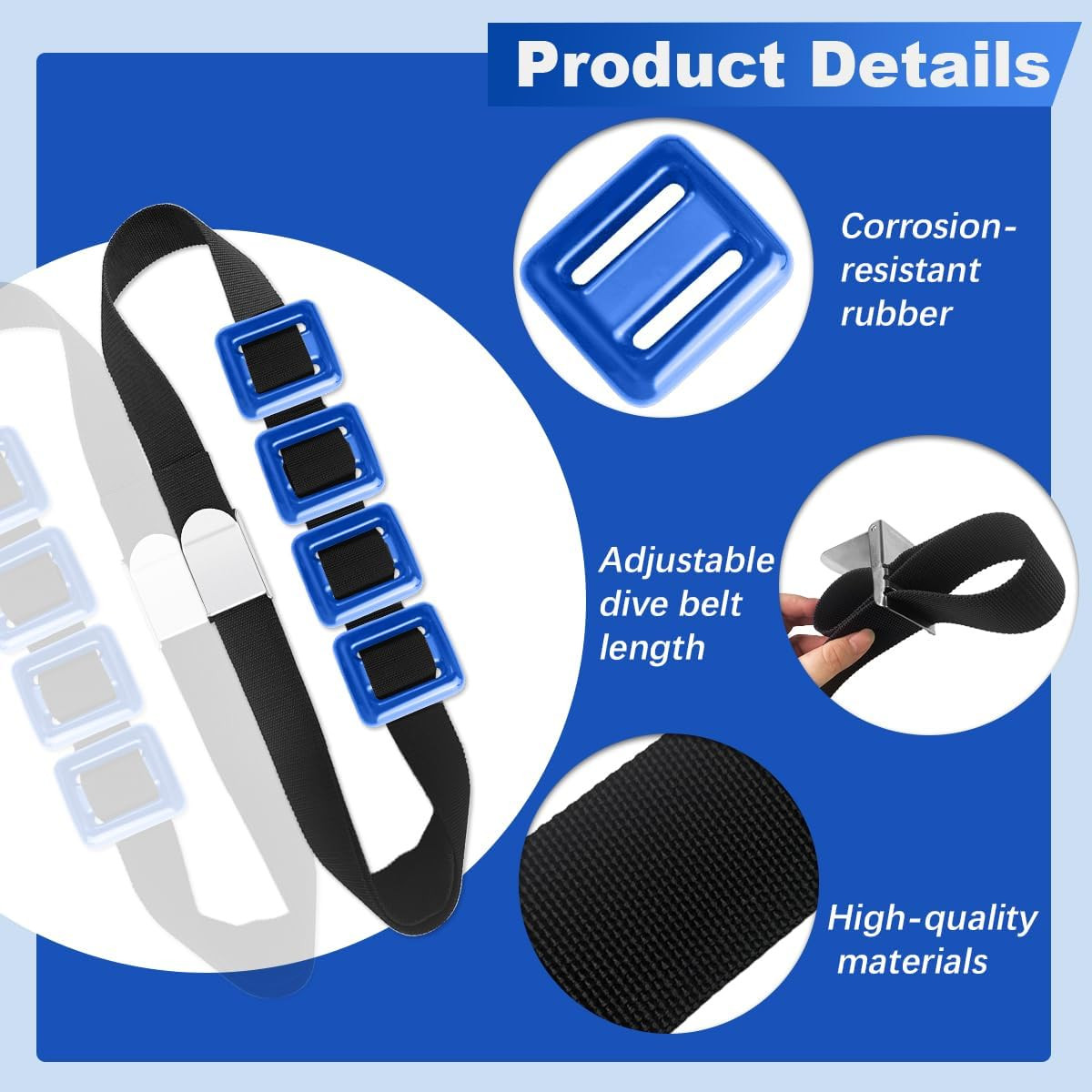 4 PCS Diving Weights, Blue Coated Diving Weight Block, Diving Weight Block with