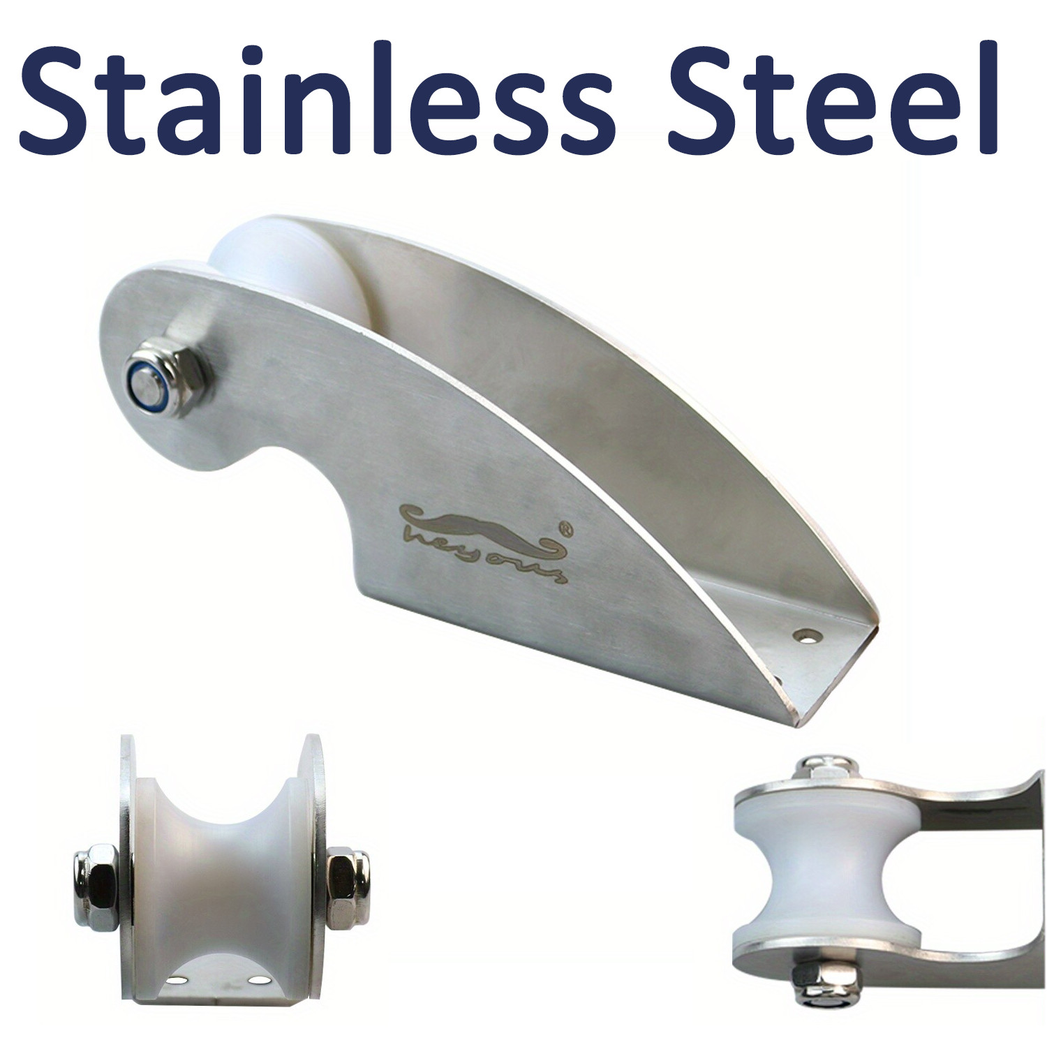 Stainless Steel Heavy Duty Bow Anchor Rubber Roller for Boat Marine Yacht Dock