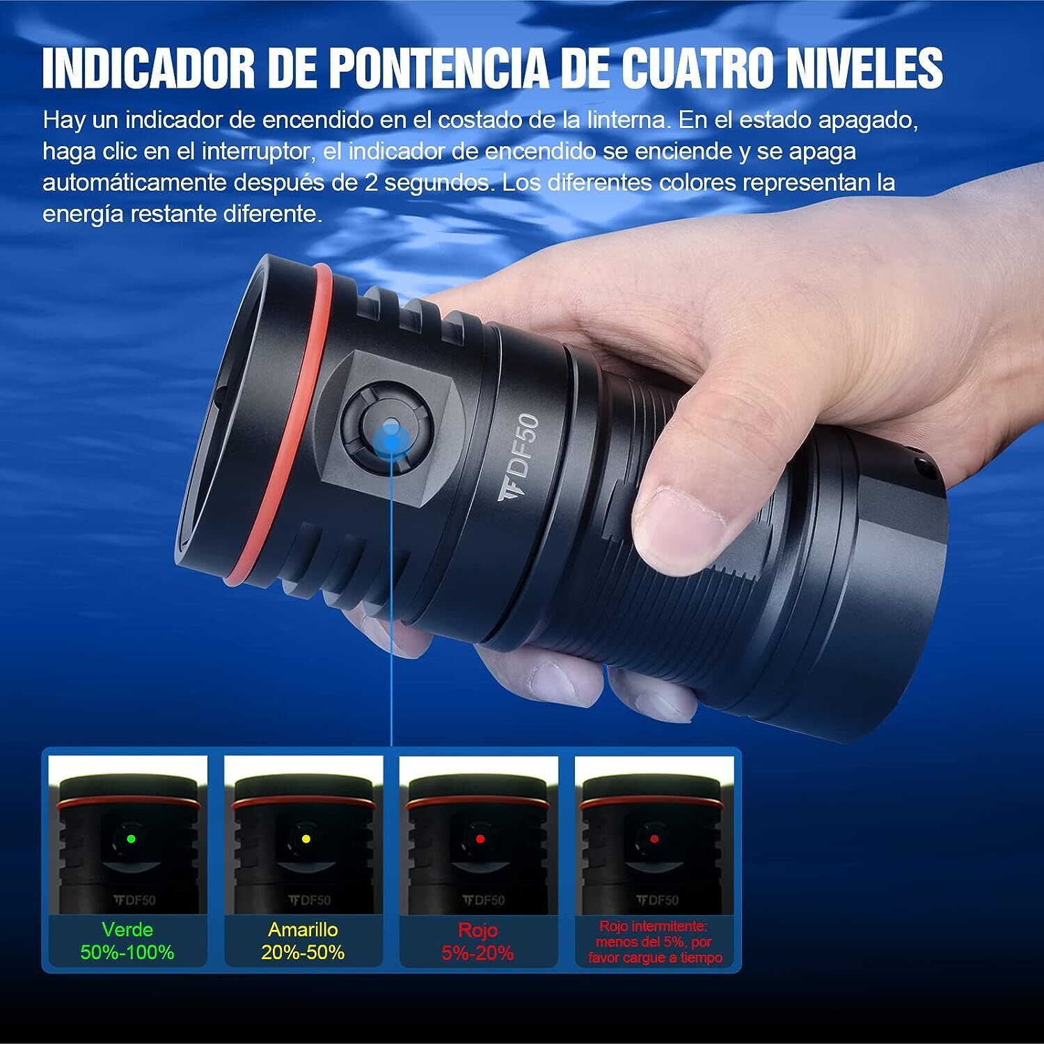6500LM Super Bright Scuba Diving Lights Video Flashlight Underwater 70M Torch DF