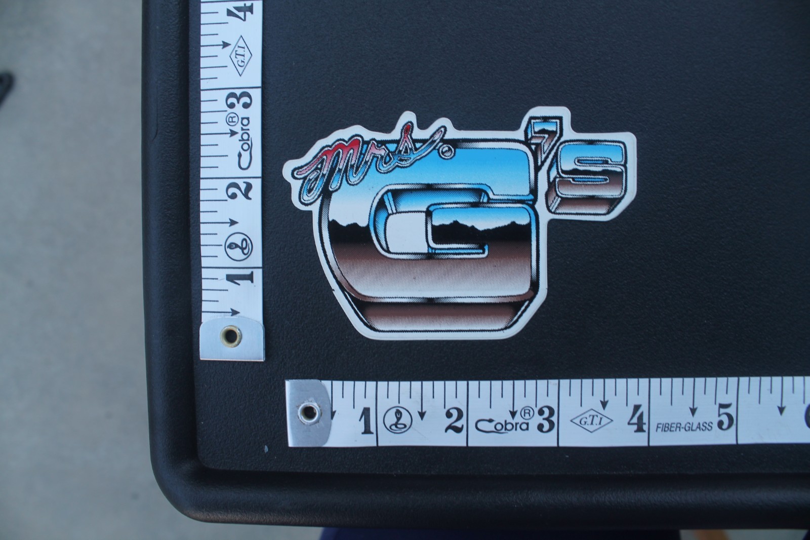 Mrs G’s Surf Skate Shop Chrome Silver Gangster Hood V9A Vintage Surfing STICKER