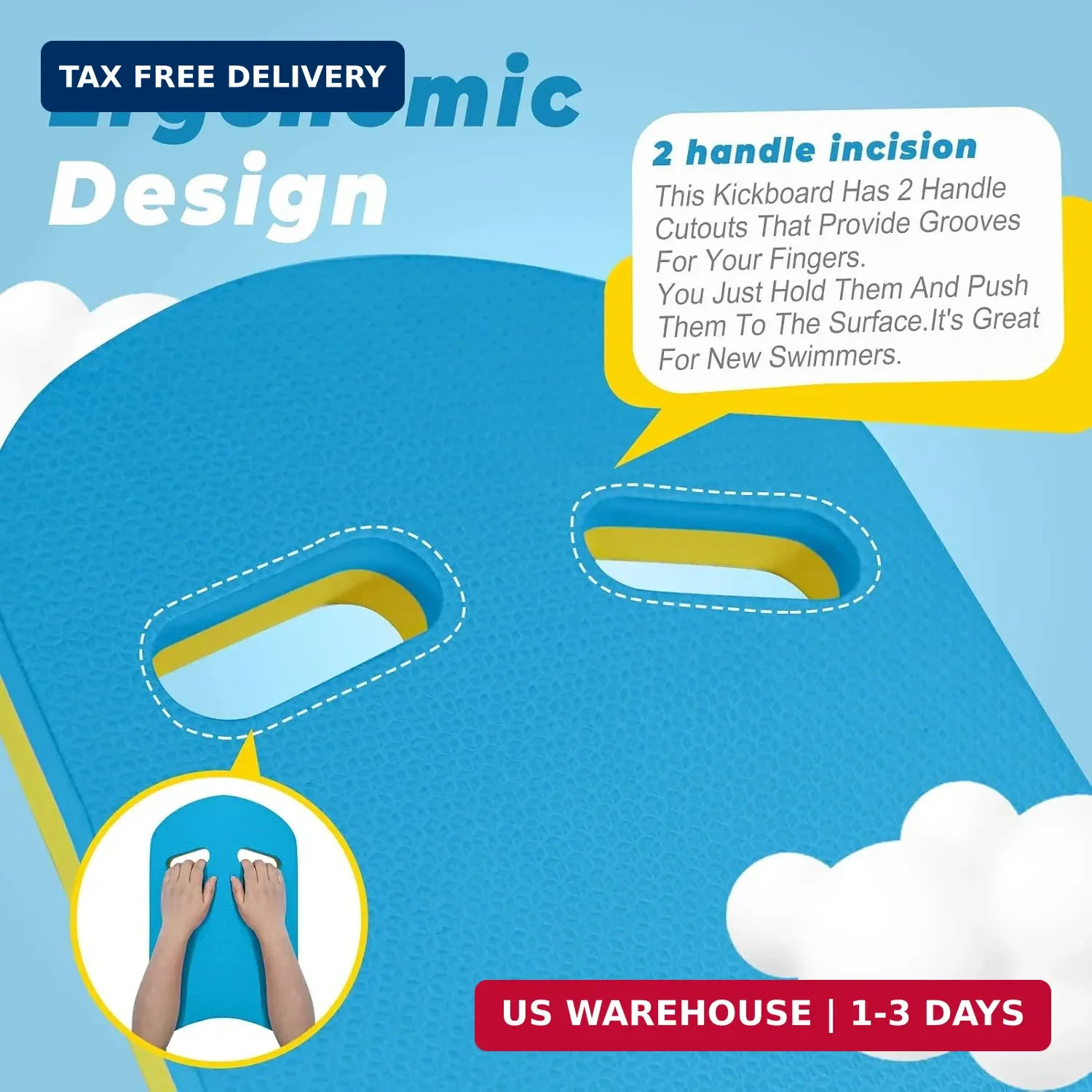 2026 Swimming Kickboard, 17×11.5 in Training Aid Board for Swimming and Exercise