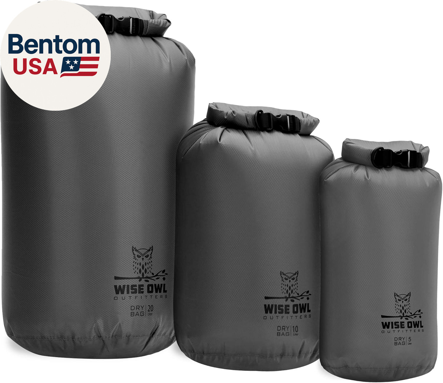 Waterproof Dry Bag 3-Pack – Lightweight & Airtight 5L/10L/20L Small & Large Dry