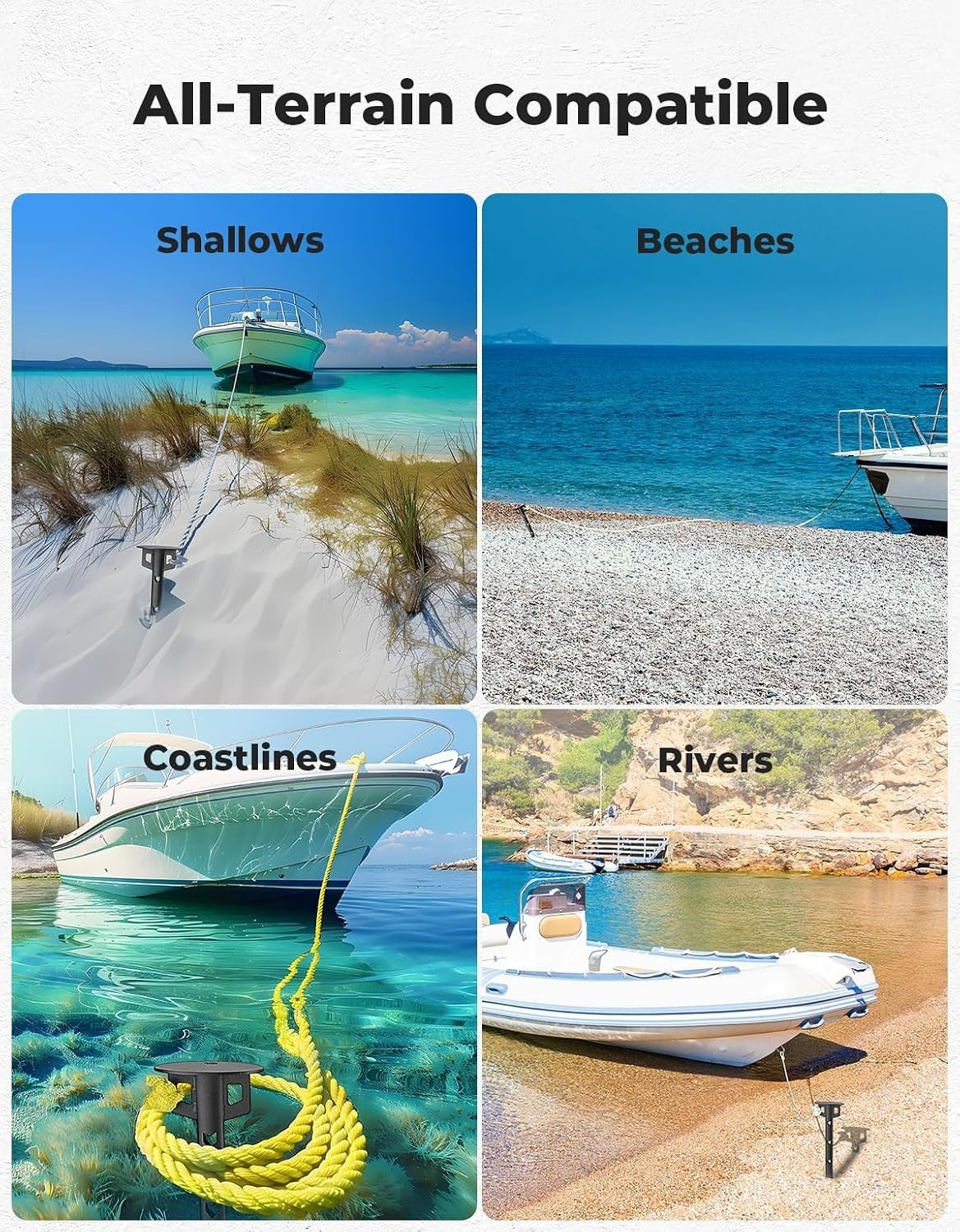 Kemimoto Boat Anchor Kayak Jet Ski PWC Shallow Water Sand Anchor