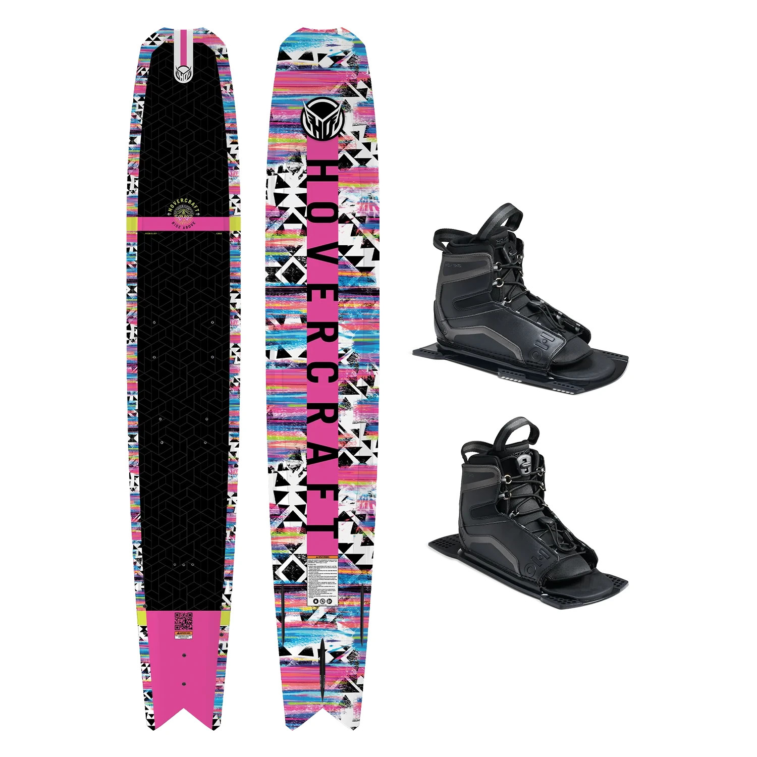 HO SPORTS 65″ Hovercraft Pink Waterski w/ Double Stance 5.5-9.5 UltraLite Boots