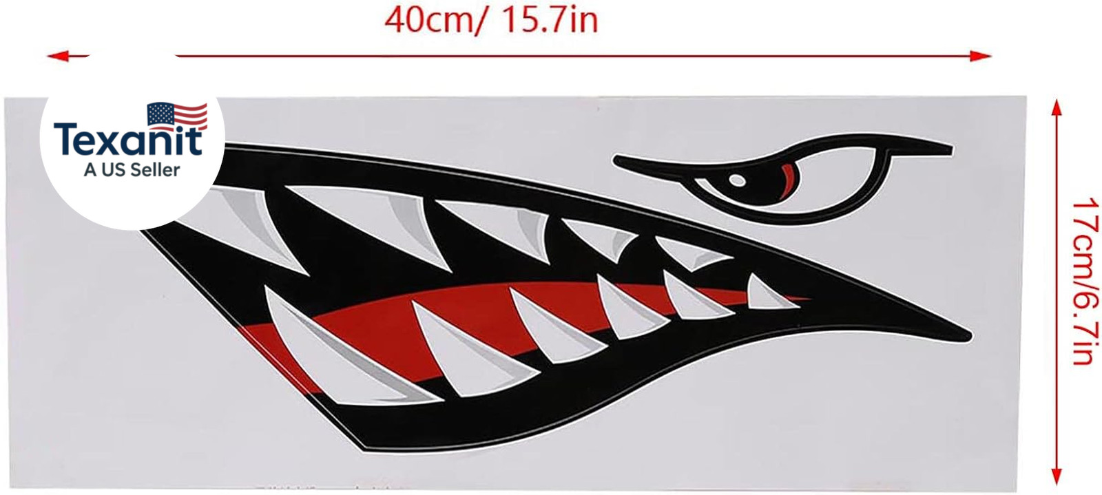 2 Pieces Shark Teeth Mouth Kayak Stickers, Waterproof DIY Funny Shark Teeth Mout