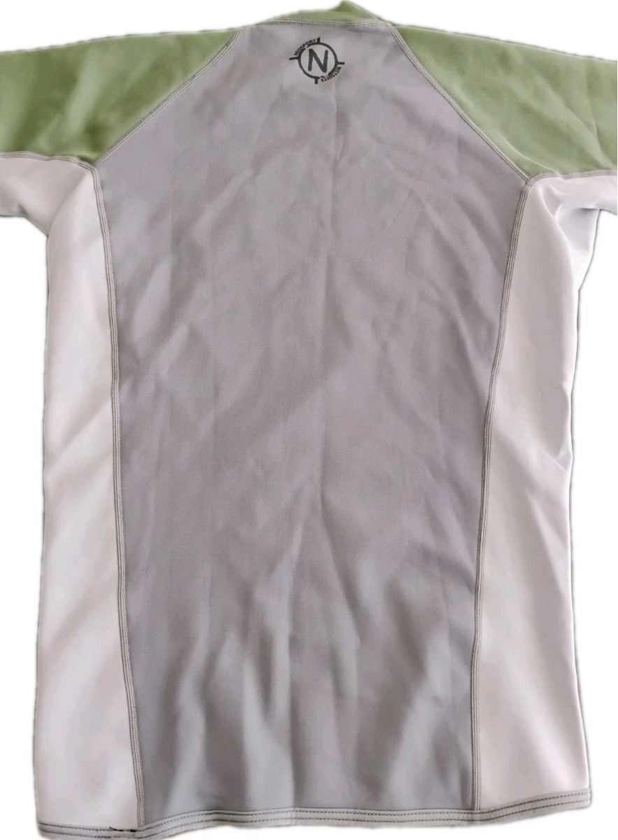 NeoSport Wetsuit Top Womens Large Long Sleeve Gray Green Scuba Swim 🌊 Free Ship