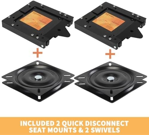 Leader Accessories Quick Disconnect Seat Mount with Boat Seat Swivel (Seat Mo…
