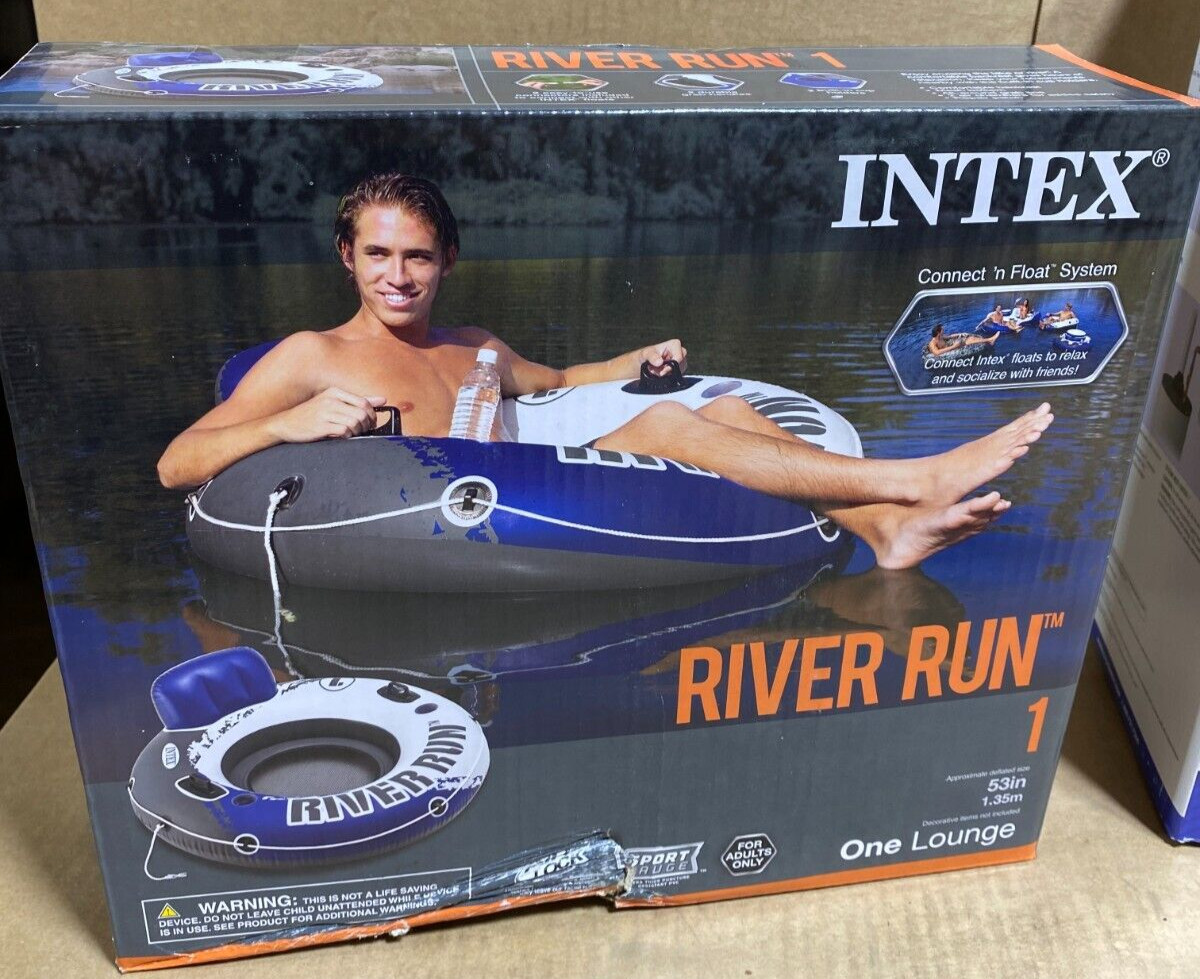 Intex River Run I Sport Lounge Inflatable Water Float 53inch Diameter