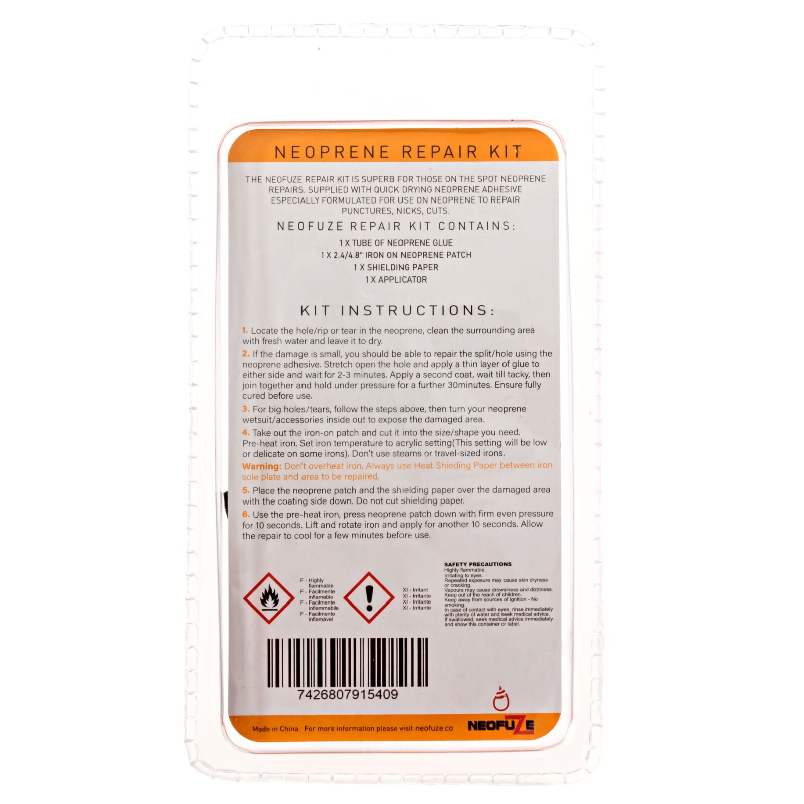 Neofuze Wetsuit Repair Patch Kit