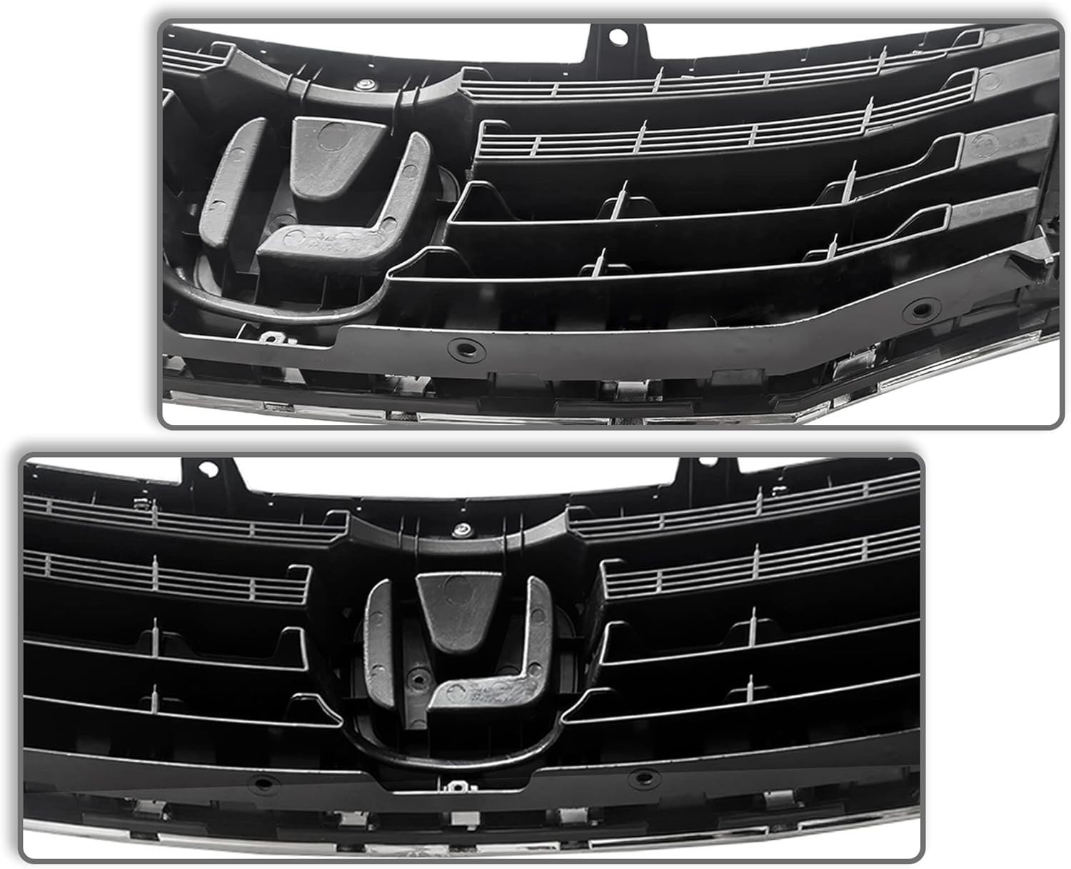 Front Bumper Grille Black With Chrome Mesh Grill For 2008 2009 2010 Honda Accord