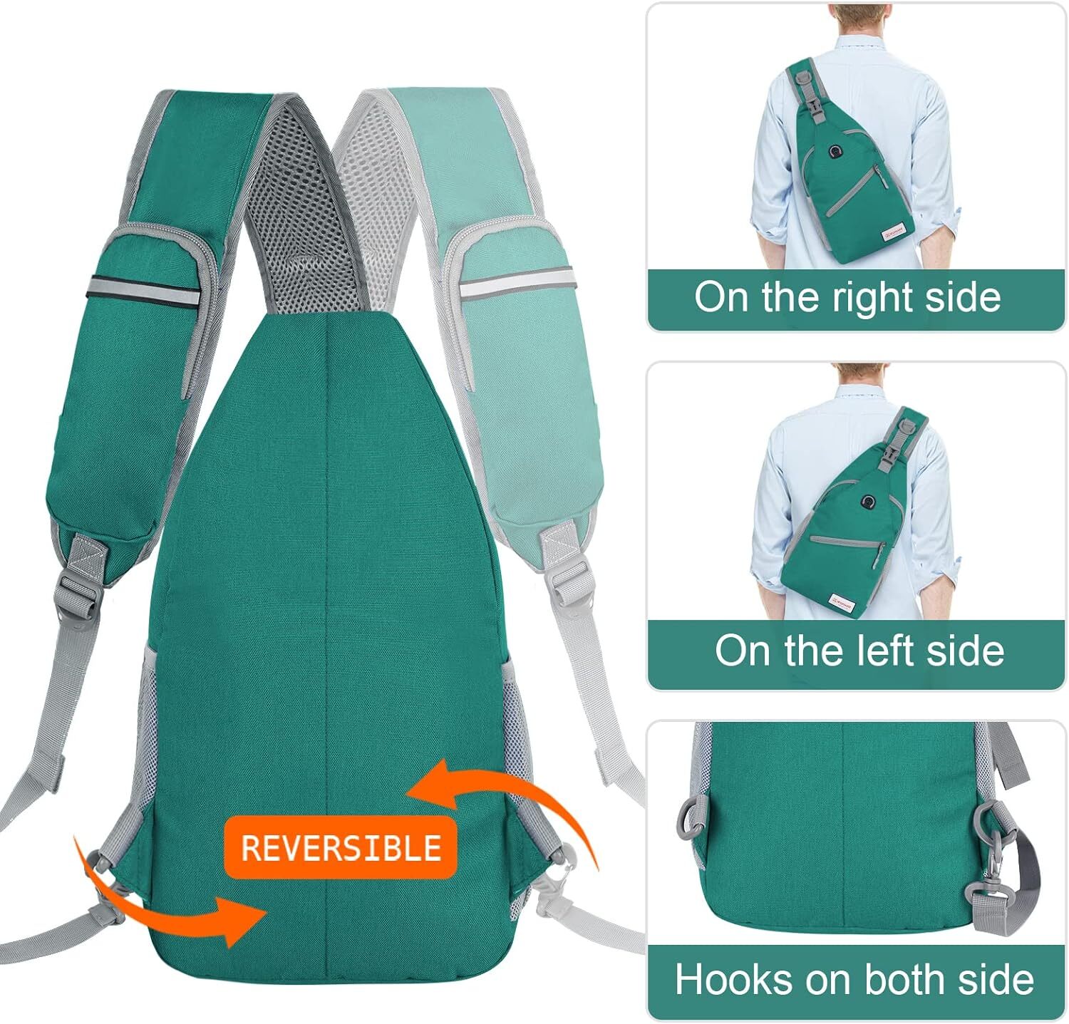ZOMAKE Sling Bag for Women Men:Small Crossbody Backpack Army Green(new)