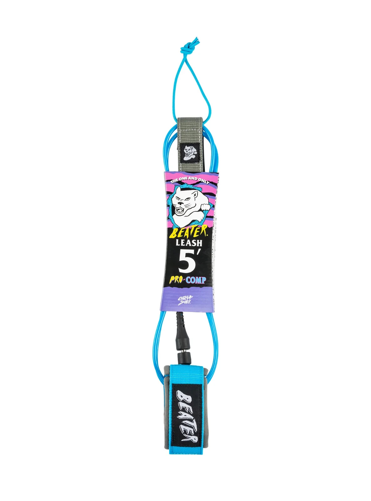 Catch Surf Beater Pro Comp 5′ Surfboard Leash – 2026 – Light Blue/Grey