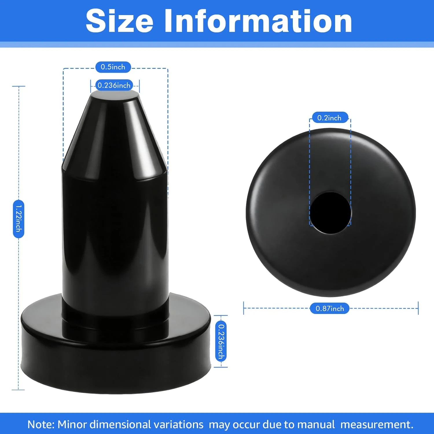 4Pcs 1/2 Inch Kayak Drain Plug, Push-in Premium Rubber Scupper Plugs for Pelican