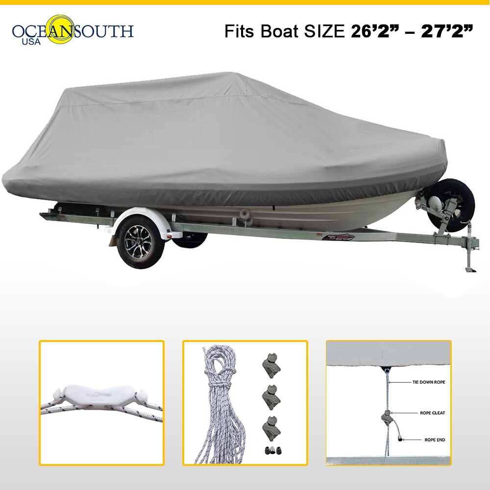 Oceansouth Waterproof Rigid Hull Heavy-duty Rib Storage Boat Cover 26’2″ – 27’2″