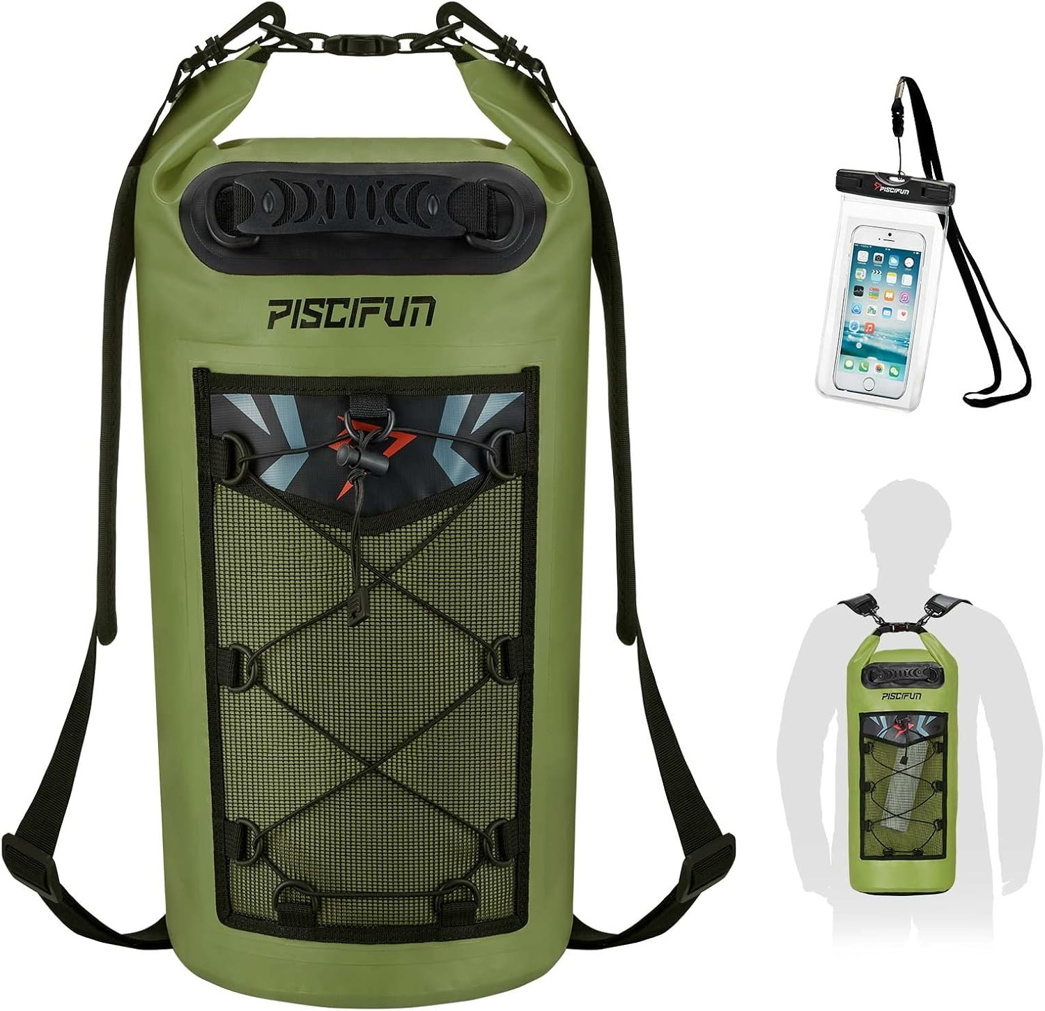 Dry Bag, Waterproof Floating Backpack 10L/20L/30L/40L with Waterproof Phone Case