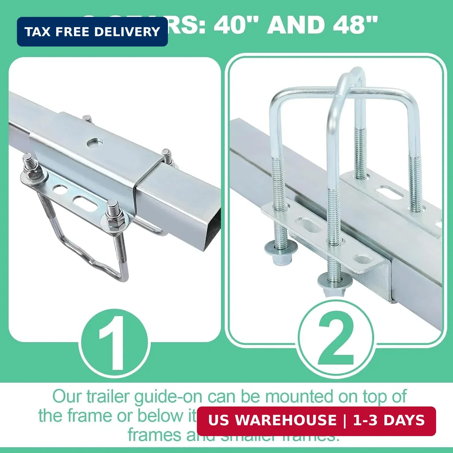 KUAFU 40-60In Adjustable Boat Trailer Guide Poles with PVC Pipes for Ski Boat Fi