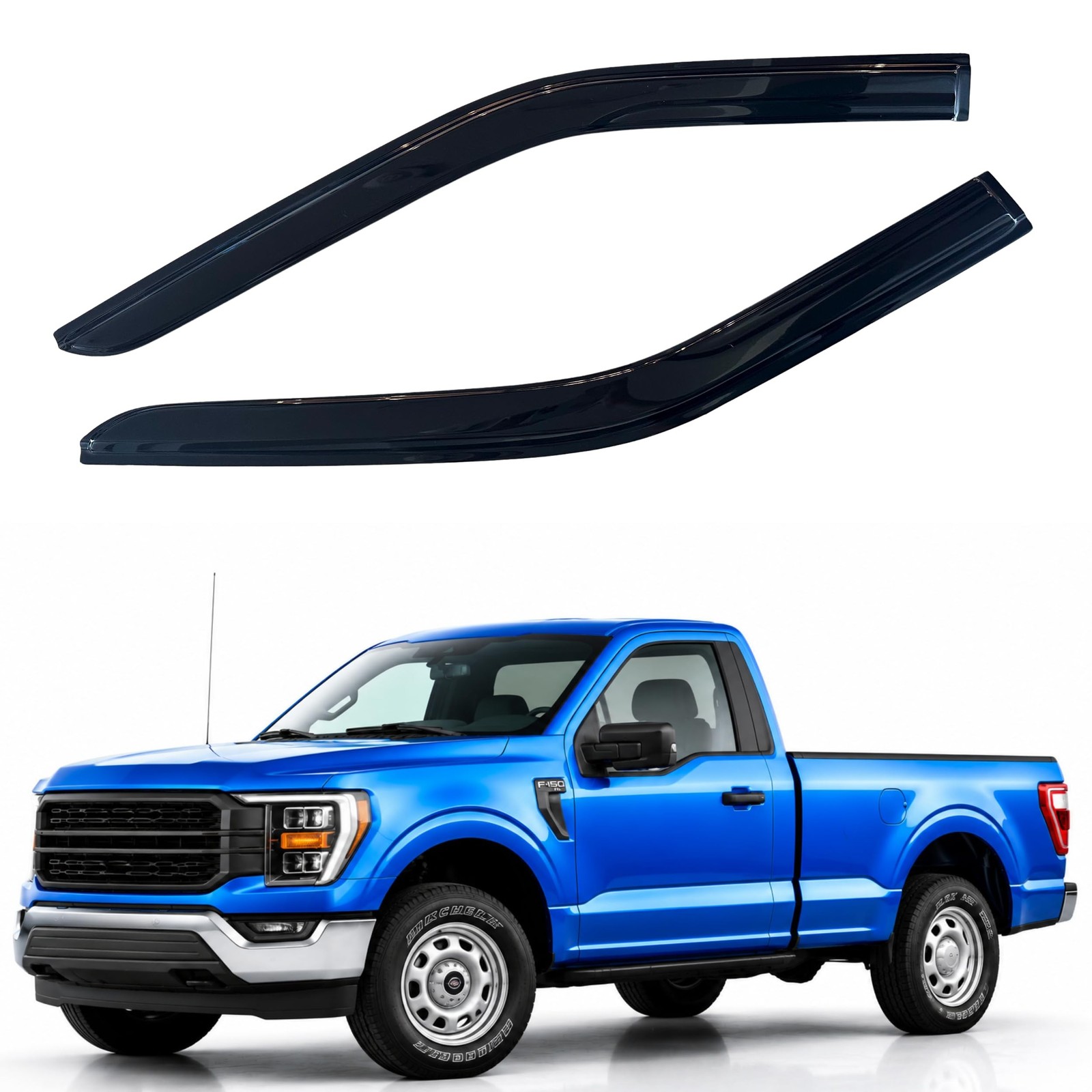 IG Window Visors Fit for 2015-2026 Ford F150 Regular Cab, Out-Channel Rain Gu…