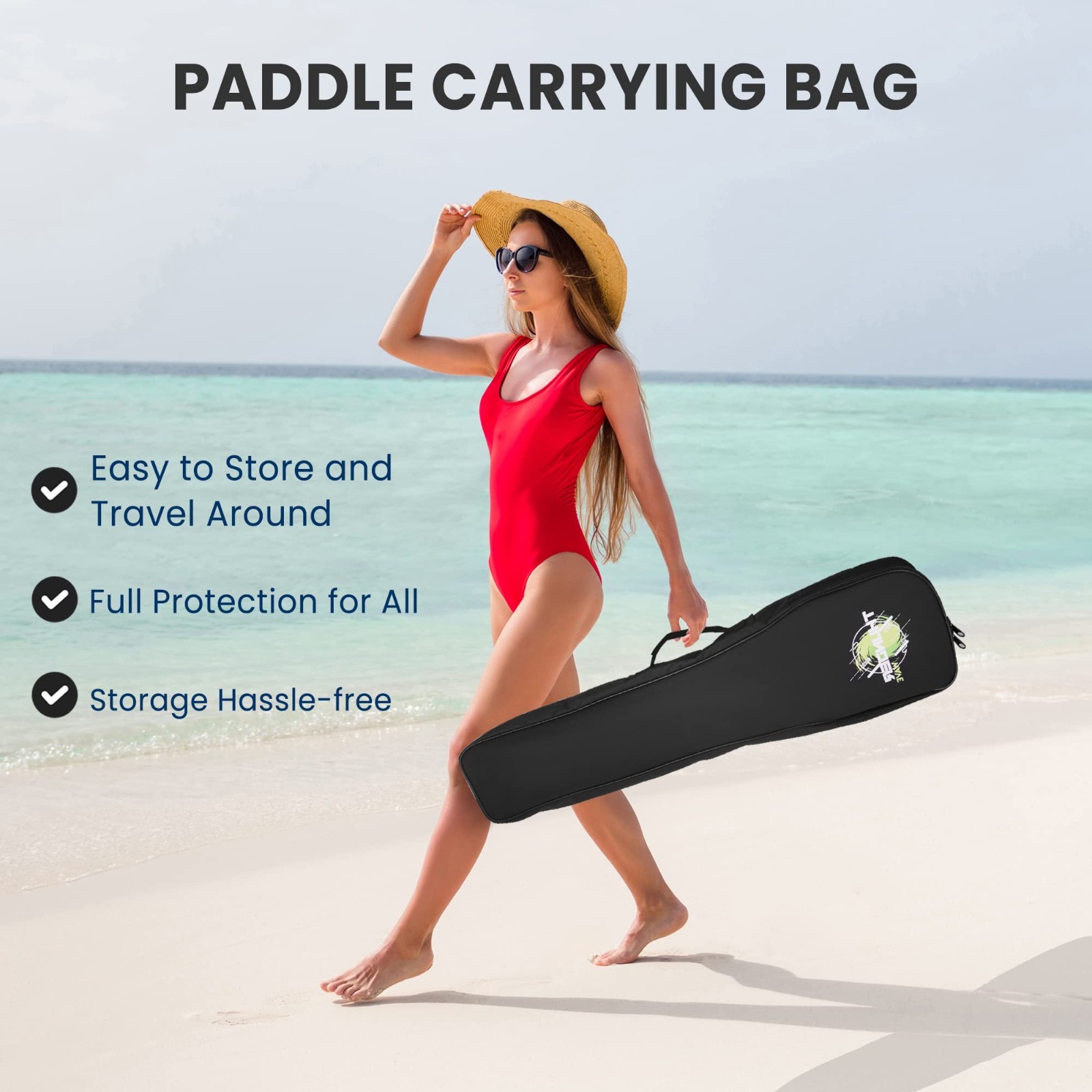 Adjustable Carbon Fiber SUP Paddle – Lightweight 3-Piece Design, Teardrop Blade,