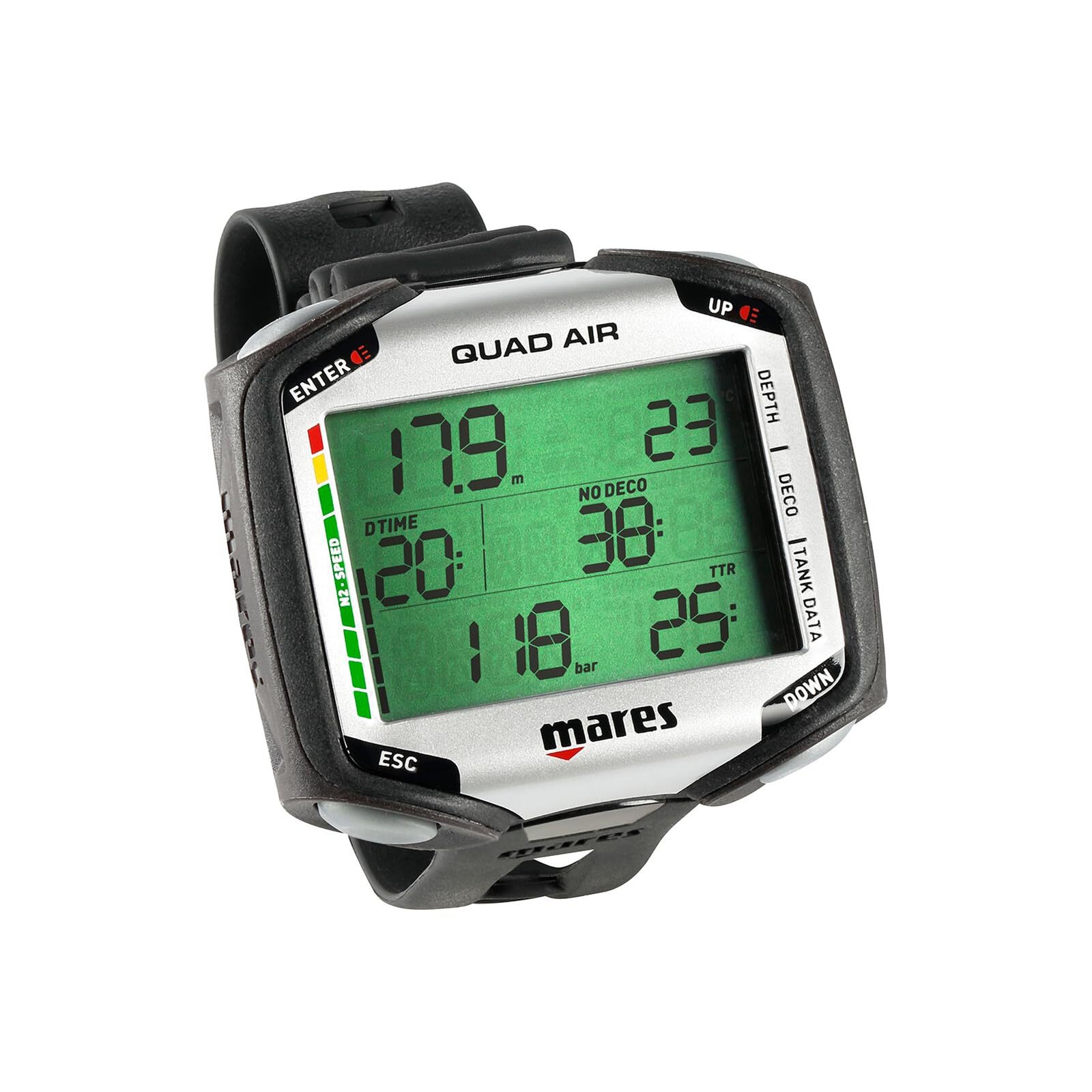 Mares Quad Air Large Display Scuba Diving Wrist Computer Multi Gas Capable